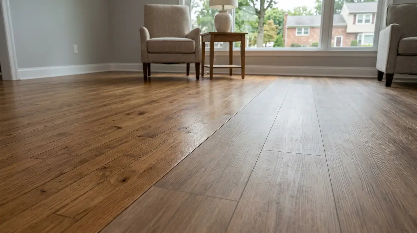 Hardwood and vinyl plank flooring samples in New Jersey